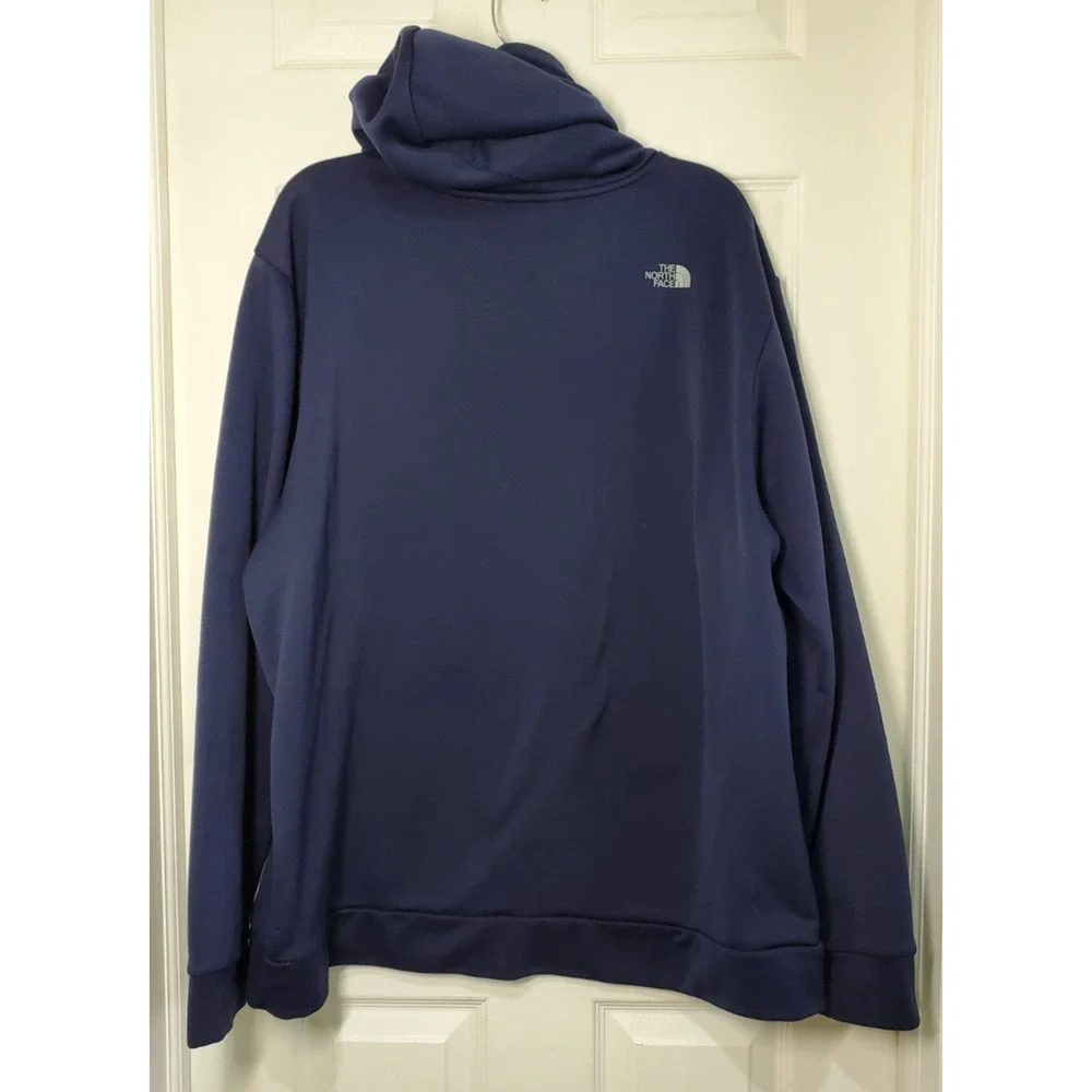 The North Face Men’s XXL Blue Pullover Hoodie Logo Sweatshirt Polyester